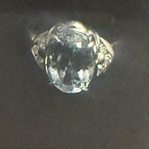 3.37 CT’s Platinum Aquamarine Ring - Size 6